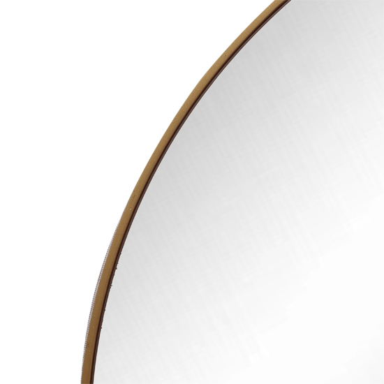 simple gold round wall mirror